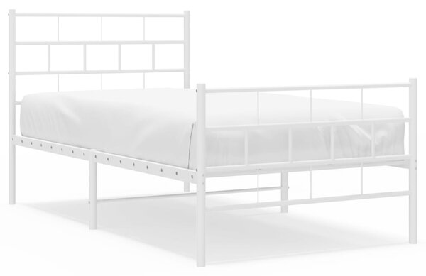 Metalni okvir kreveta uzglavlje i podnožje bijeli 90 x 200 cm - Bijela / 90 x 200 cm