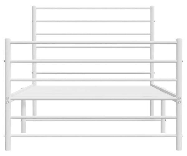 Metalni okvir kreveta uzglavlje i podnožje bijeli 107x203 cm - Bijela / 107 x 203 cm