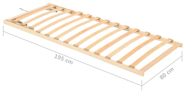 Podnica za krevet s 13 letvica podesivo uzglavlje 80 x 200 cm - Smeđa / 80 x 200 cm