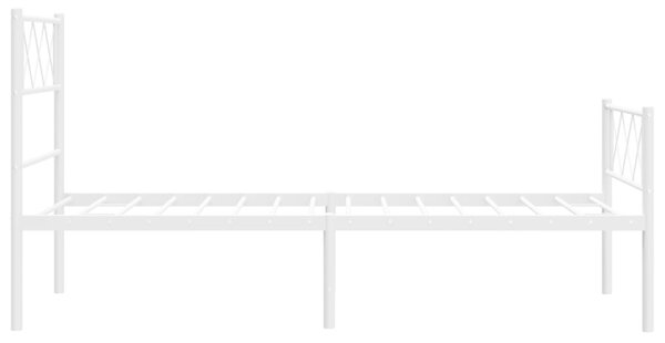 Metalni okvir kreveta uzglavlje i podnožje bijeli 80x200 cm - Bijela / 80 x 200 cm