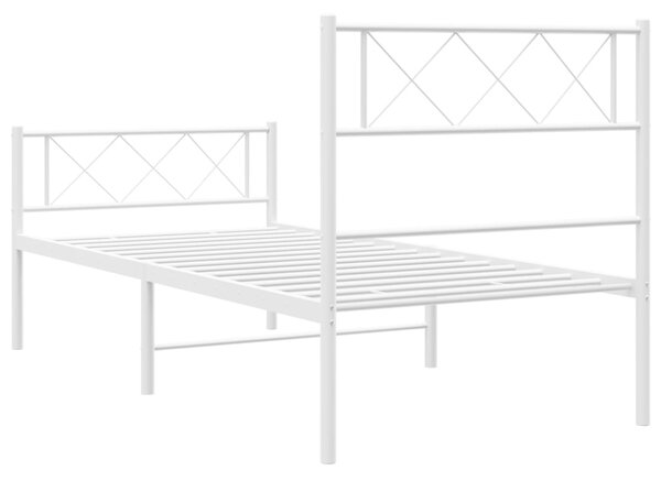 Metalni okvir kreveta uzglavlje i podnožje bijeli 80x200 cm - Bijela / 80 x 200 cm