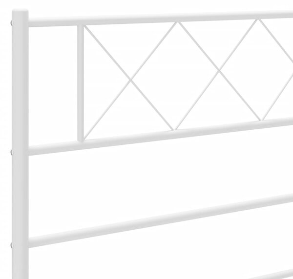 Metalni okvir kreveta uzglavlje i podnožje bijeli 80x200 cm - Bijela / 80 x 200 cm