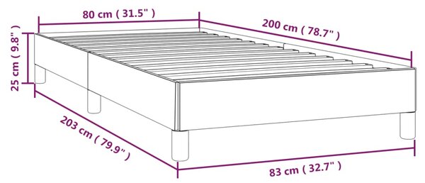 Okvir kreveta bez madraca Krem 80x200cm Tkanina - Krema / 80 x 200 cm