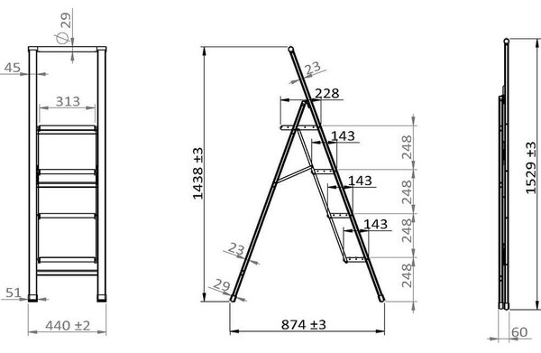 Sklopive ljestve Wenoo Ladder, visina 158 cm