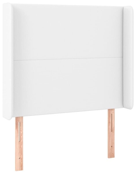 Krevet box spring s madracem LED bijeli 80x200 cm umjetna koža - Bijela / 80 x 200 cm