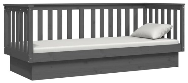 Dnevni ležaj sivi 75x190 cm od masivne borovine - Siva / 75 x 190 cm