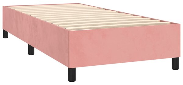 Box spring krevet s madracem ružičasti 90x200 cm baršunasti - Ružičasti / 90 x 200 cm