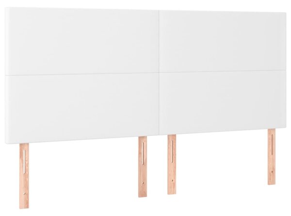 Krevet box spring s madracem LED bijeli 200x200 cm umjetna koža - Bijela / 200 x 200 cm