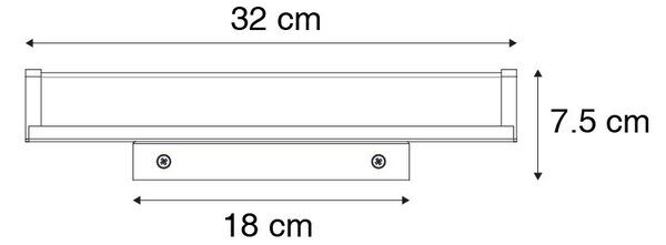 Zidna svjetiljka za kupaonicu čelik 32 cm uklj. LED IP44 - Cascada