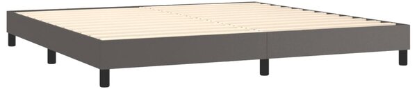 Krevet box spring s madracem LED sivi 200x200cm od umjetne kože - Siva / 200 x 200 cm