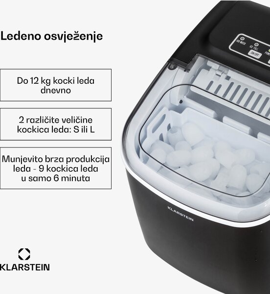 Klarstein Caldwell Ice ball aparat 12kg/24h Spremnik za vodu: 1,3 l