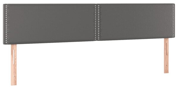 Krevet box spring s madracem LED sivi 200x200cm od umjetne kože - Siva / 200 x 200 cm