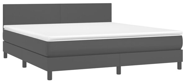 Krevet s oprugama i madracem crni 180 x 200 cm od umjetne kože - Crna / 180 x 200 cm