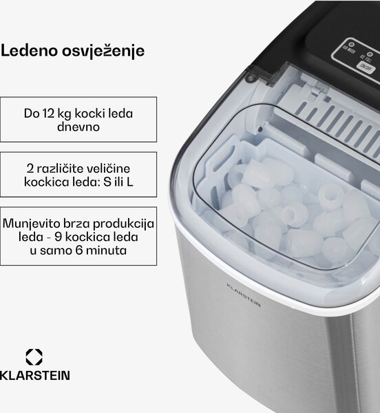 Klarstein Caldwell Ice ball aparat 12kg/24h Spremnik za vodu: 1,3 l