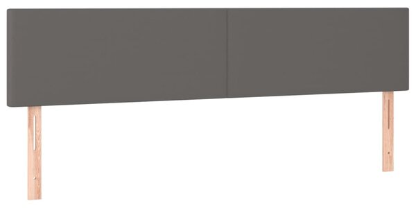 Krevet box spring s madracem LED sivi 160x200cm od umjetne kože - Siva / 160 x 200 cm