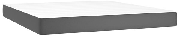 Krevet box spring s madracem LED crni 180x200cm od umjetne kože - Crna / 180 x 200 cm