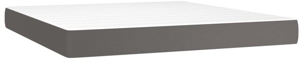 Krevet s oprugama i madracem sivi 160x200 cm od umjetne kože - Siva / 160 x 200 cm