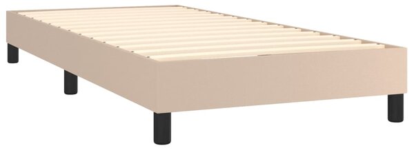 Krevet s oprugama i madrac cappuccino 90x200 cm od umjetne kože - Smeđa / 90 x 200 cm
