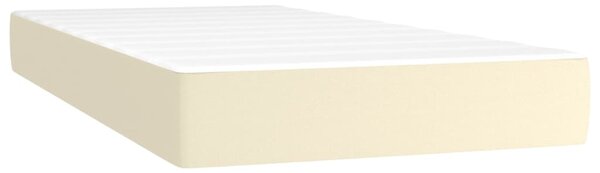 Krevet box spring s madracem LED krem 90x190 cm od umjetne kože - Krema / 90 x 190 cm