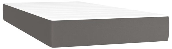 Krevet box spring s madracem LED sivi 100x200cm od umjetne kože - Siva / 100 x 200 cm