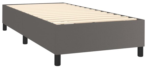 Krevet box spring s madracem LED sivi 80x200 cm od umjetne kože - Siva / 80 x 200 cm