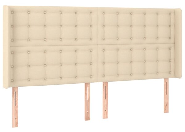 Krevet box spring s madracem LED krem 180x200 cm od tkanine - Krema / 180 x 200 cm