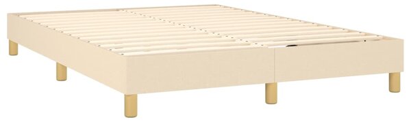 Krevet s oprugama i madracem krem 140x200 cm od tkanine - Krema / 140 x 200 cm