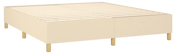 Krevet box spring s madracem LED krem 180x200 cm od tkanine - Krema / 180 x 200 cm