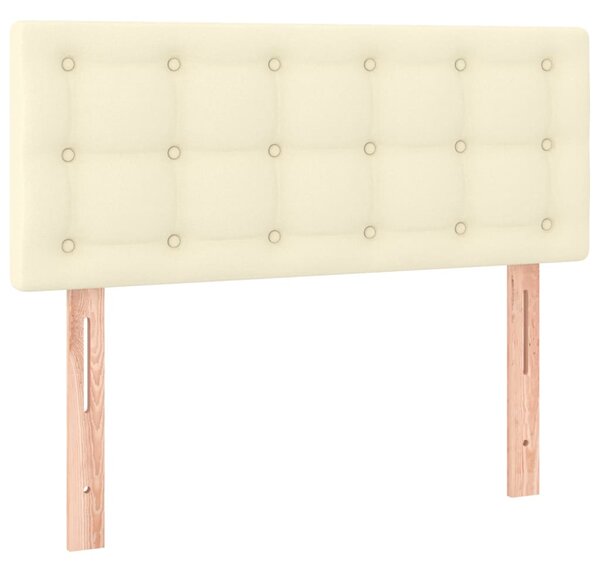 Krevet box spring s madracem LED krem 120x200cm od umjetne kože - Krema / 120 x 200 cm