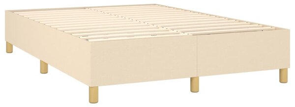 Krevet box spring s madracem LED krem 140x200 cm od tkanine - Krema / 140 x 200 cm