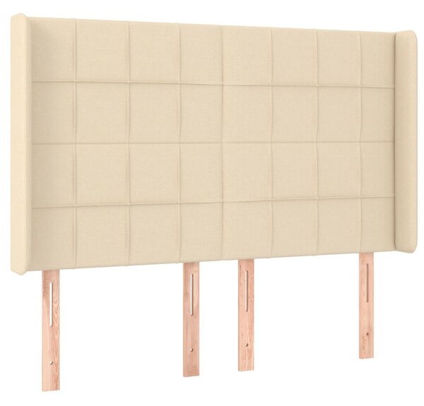 Krevet box spring s madracem LED krem 140x200 cm od tkanine - Krema / 140 x 200 cm