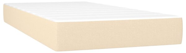 Krevet s oprugama i madracem krem 90 x 190 cm od tkanine - Krema / 90 x 190 cm