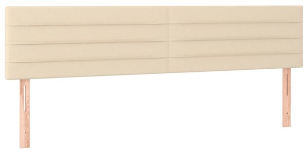 Krevet box spring s madracem LED krem 200x200 cm od tkanine - Krema / 200 x 200 cm