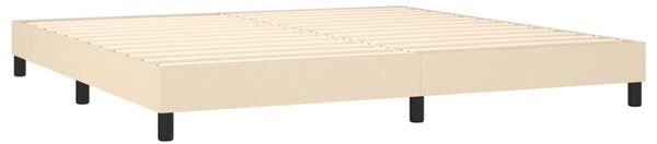 Krevet box spring s madracem LED krem 200x200 cm od tkanine - Krema / 200 x 200 cm