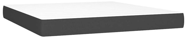 Krevet box spring s madracem LED crni 160x200 cm od tkanine - Crna / 160 x 200 cm