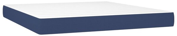 Krevet box spring s madracem LED plavi 160x200 cm od tkanine - Plava / 160 x 200 cm