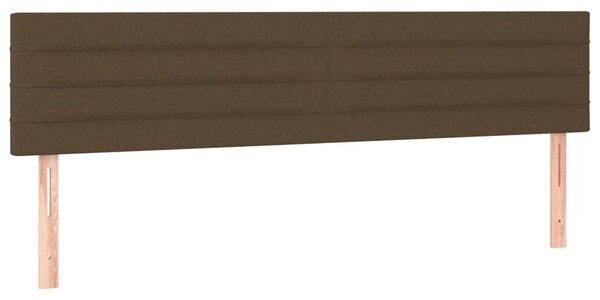 Krevet box spring s madracem LED tamnosmeđi 200x200 cm tkanina - Smeđa / 200 x 200 cm
