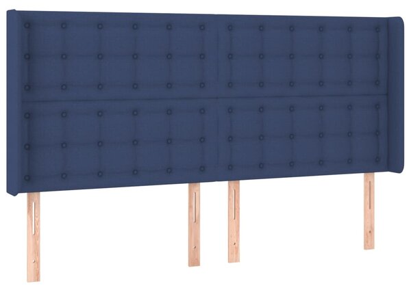 Krevet box spring s madracem LED plavi 160x200 cm od tkanine - Plava / 160 x 200 cm