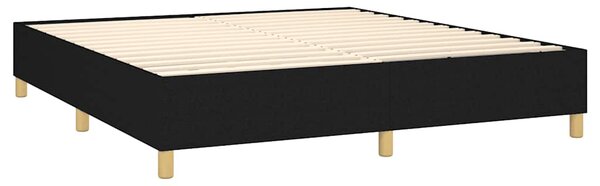 Krevet box spring s madracem LED crni 160x200 cm od tkanine - Crna / 160 x 200 cm