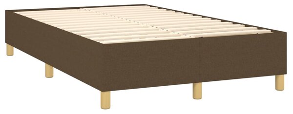 Krevet box spring s madracem LED tamnosmeđi 120x200 cm tkanina - Smeđa / 120 x 200 cm