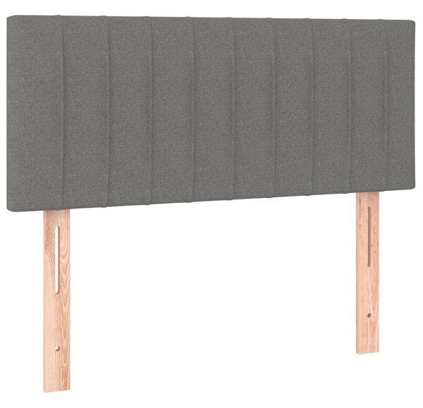 Krevet box spring s madracem LED tamnosivi 120 x 200 cm tkanina - Siva / 120 x 200 cm