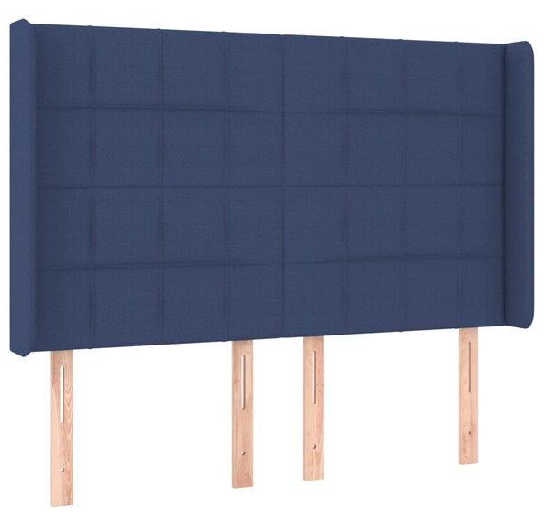 Krevet box spring s madracem LED plavi 140x190 cm od tkanine - Plava / 140 x 190 cm