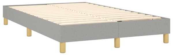 Krevet box spring s madracem LED svjetlosivi 120x200 cm tkanina - Siva / 120 x 200 cm
