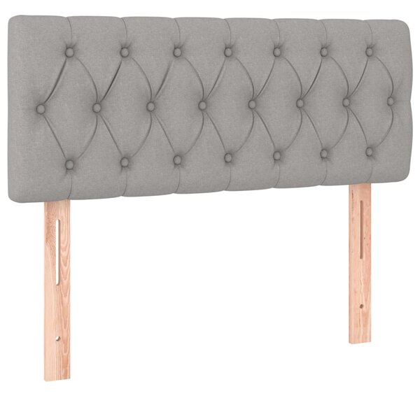 Krevet box spring s madracem LED svjetlosivi 120x200 cm tkanina - Siva / 120 x 200 cm