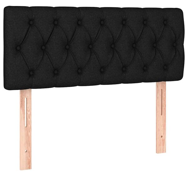 Krevet box spring s madracem LED crni 120 x 200 cm od tkanine - Crna / 120 x 200 cm