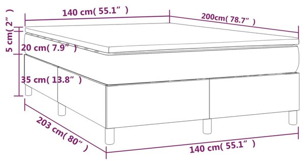 Krevet s oprugama i madracem crni 140 x 200 cm od umjetne kože - Crna / 140 x 200 cm