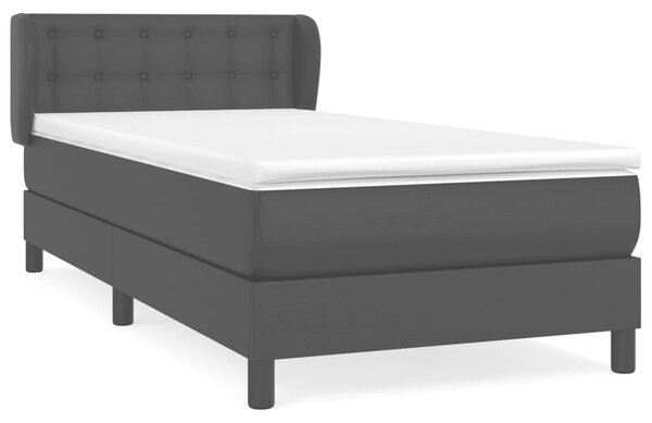 Krevet s oprugama i madracem crni 80 x 200 cm od umjetne kože - Crna / 80 x 200 cm