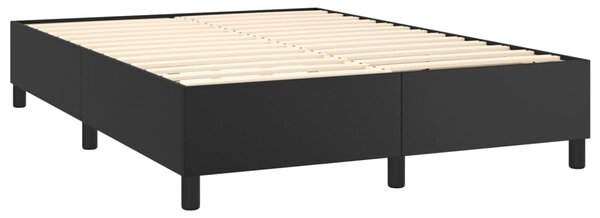 Krevet s oprugama i madracem crni 140 x 190 cm od umjetne kože - Crna / 140 x 190 cm