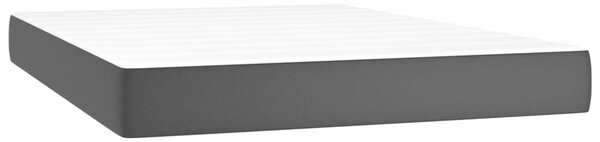 Krevet box spring s madracem LED crni 140x200cm od umjetne kože - Crna / 140 x 200 cm