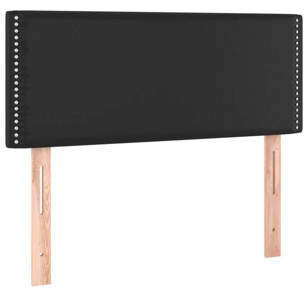 Krevet box spring s madracem LED crni 80x200 cm od umjetne kože - Crna / 80 x 200 cm